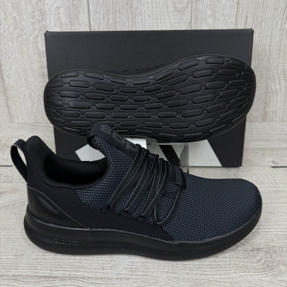 Adidas Men's Lite Racer Adapt 7.0 "Size 10 Wide" Triple Black IE8684 Slip On New